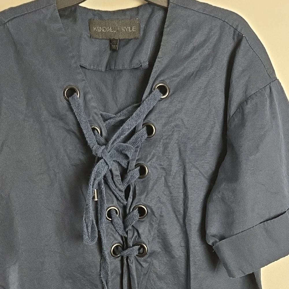 Kendall & Kylie Blue Lace-Up Swim Coverup‎